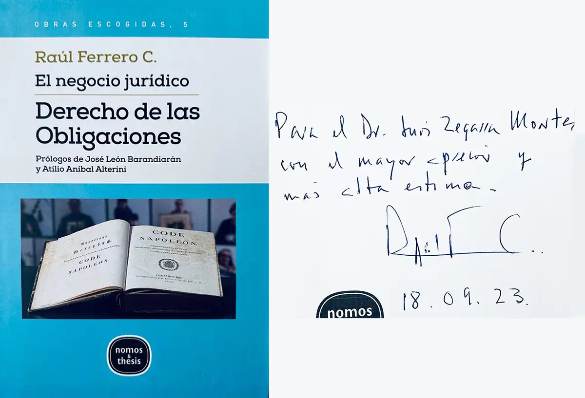 El Negocio Jurídico, Derecho de las Obligaciones, Raúl Ferrero C. (2023)